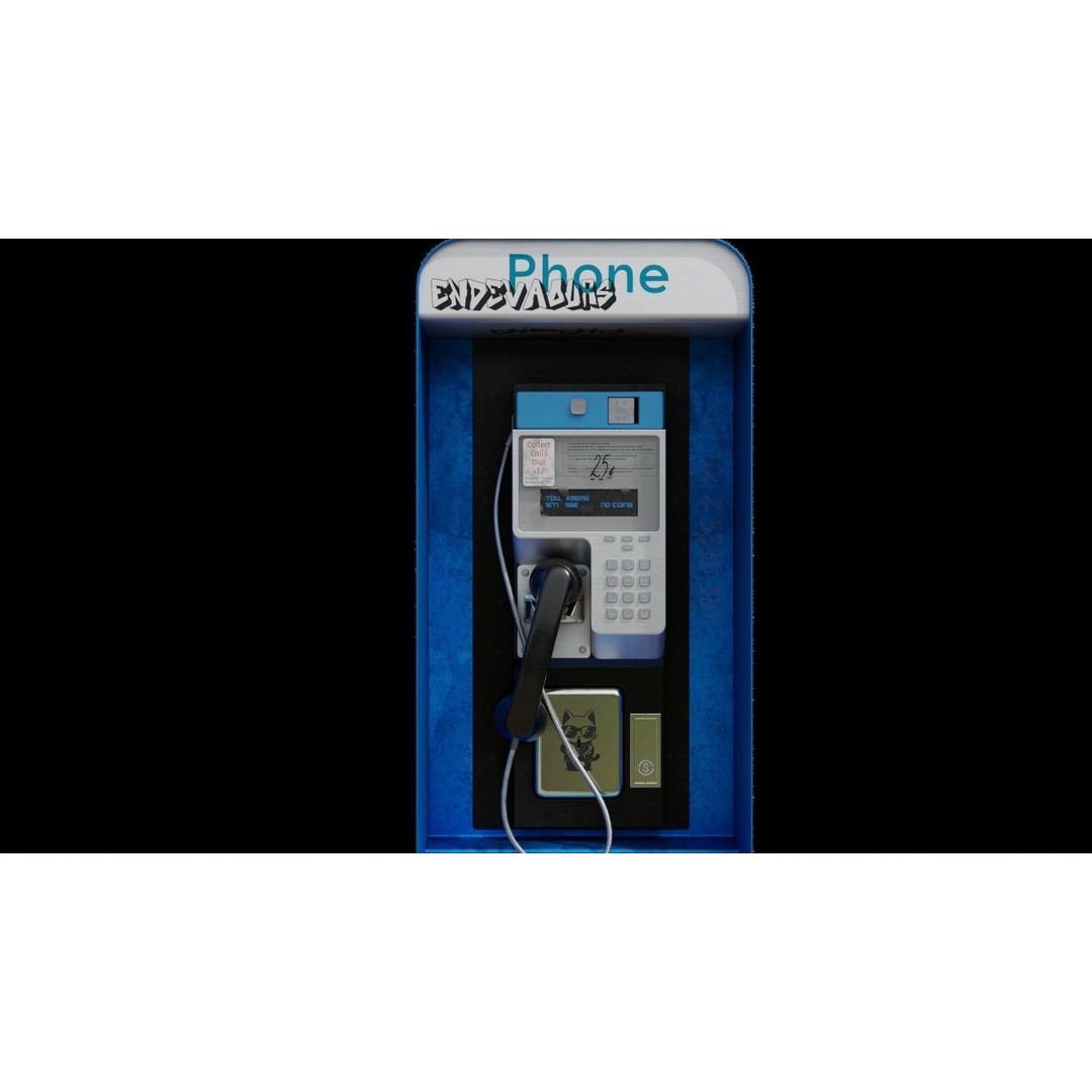 Payphone 3D Model – Low Poly Architectural Street Asset, FBX - View 20
