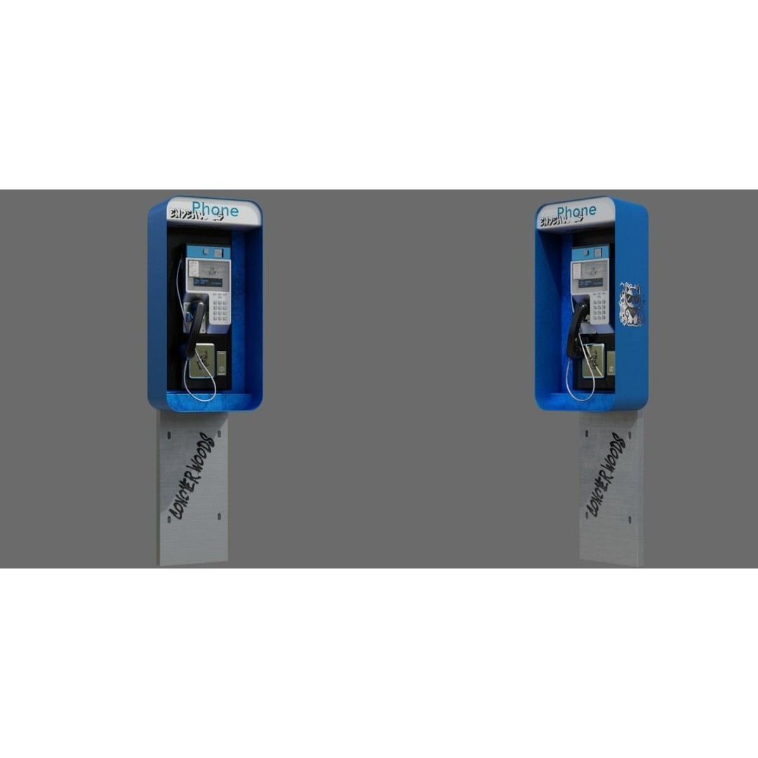 Payphone 3D Model – Low Poly Architectural Street Asset, FBX - View 4