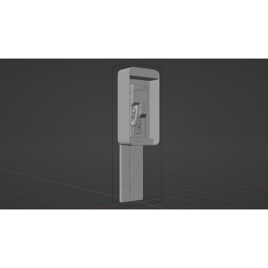 Payphone 3D Model – Low Poly Architectural Street Asset, FBX - View 5