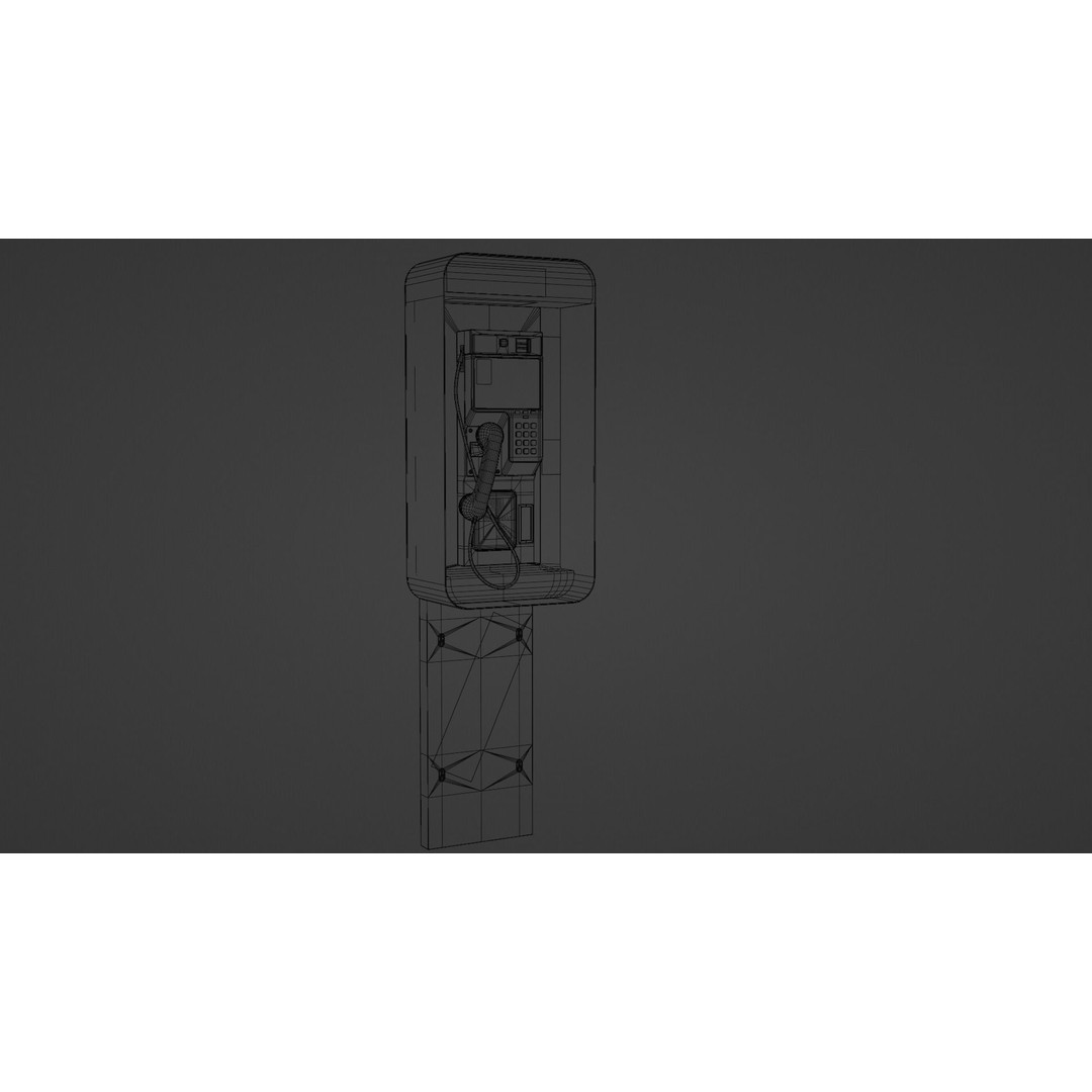 Payphone 3D Model – Low Poly Architectural Street Asset, FBX - View 7