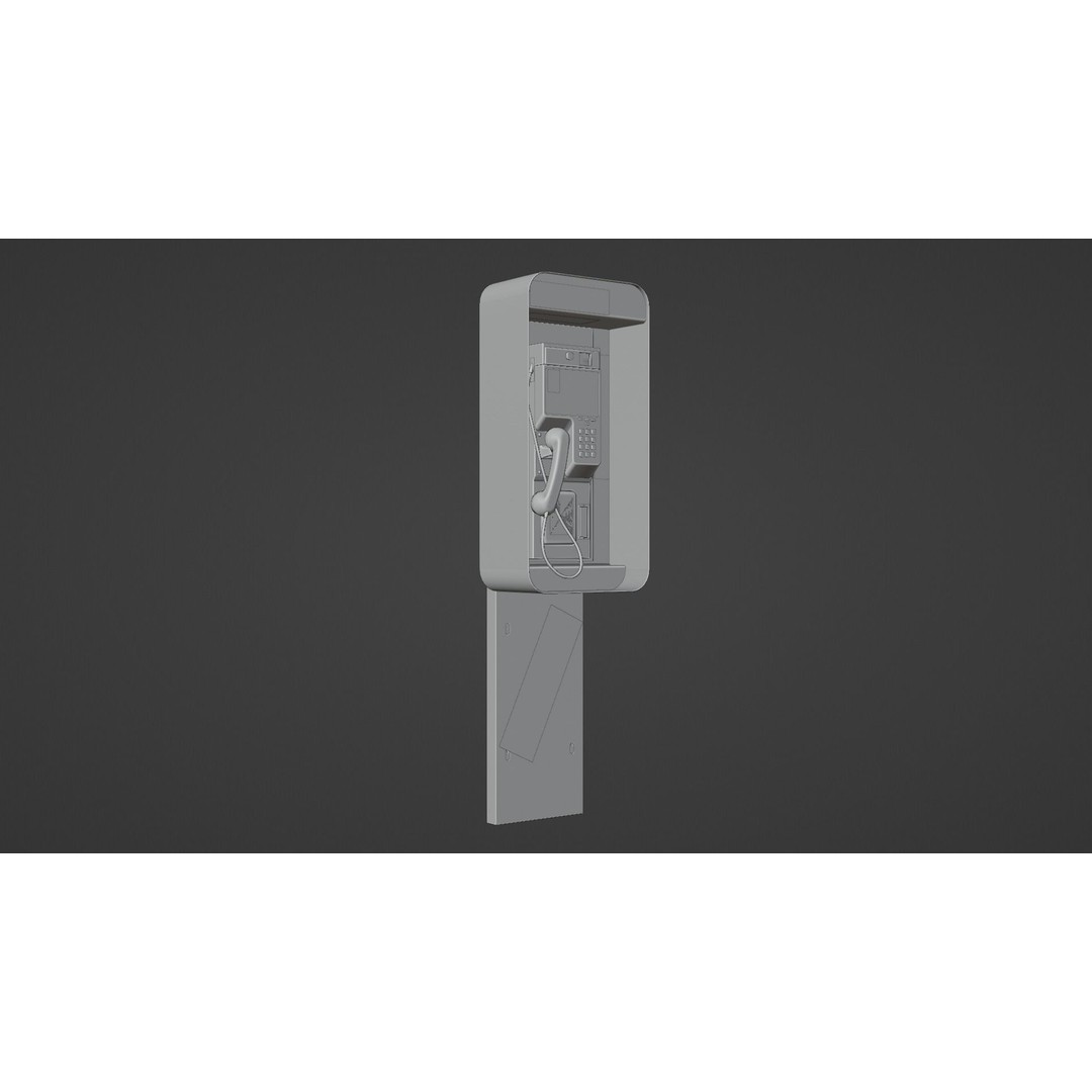 Payphone 3D Model – Low Poly Architectural Street Asset, FBX - View 8