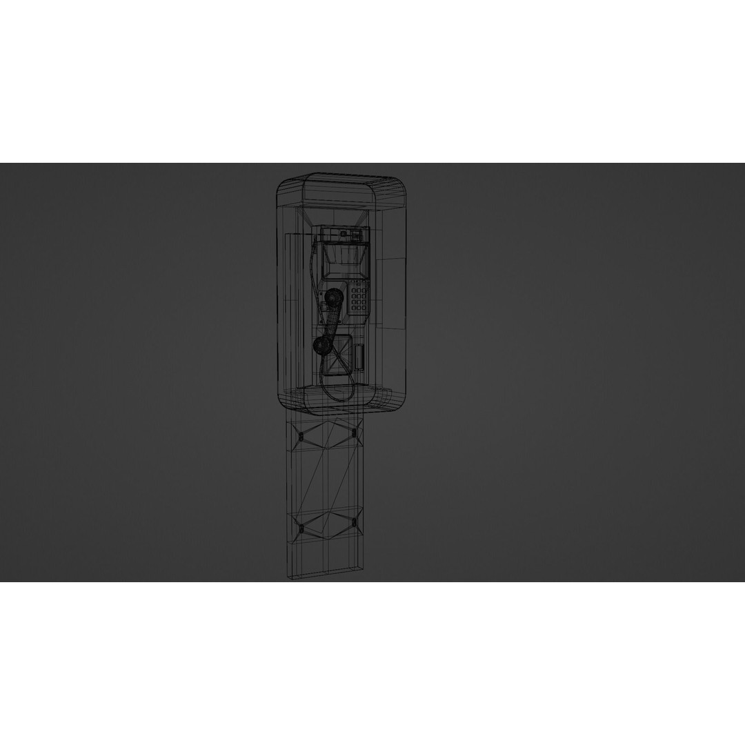 Payphone 3D Model – Low Poly Architectural Street Asset, FBX - View 9