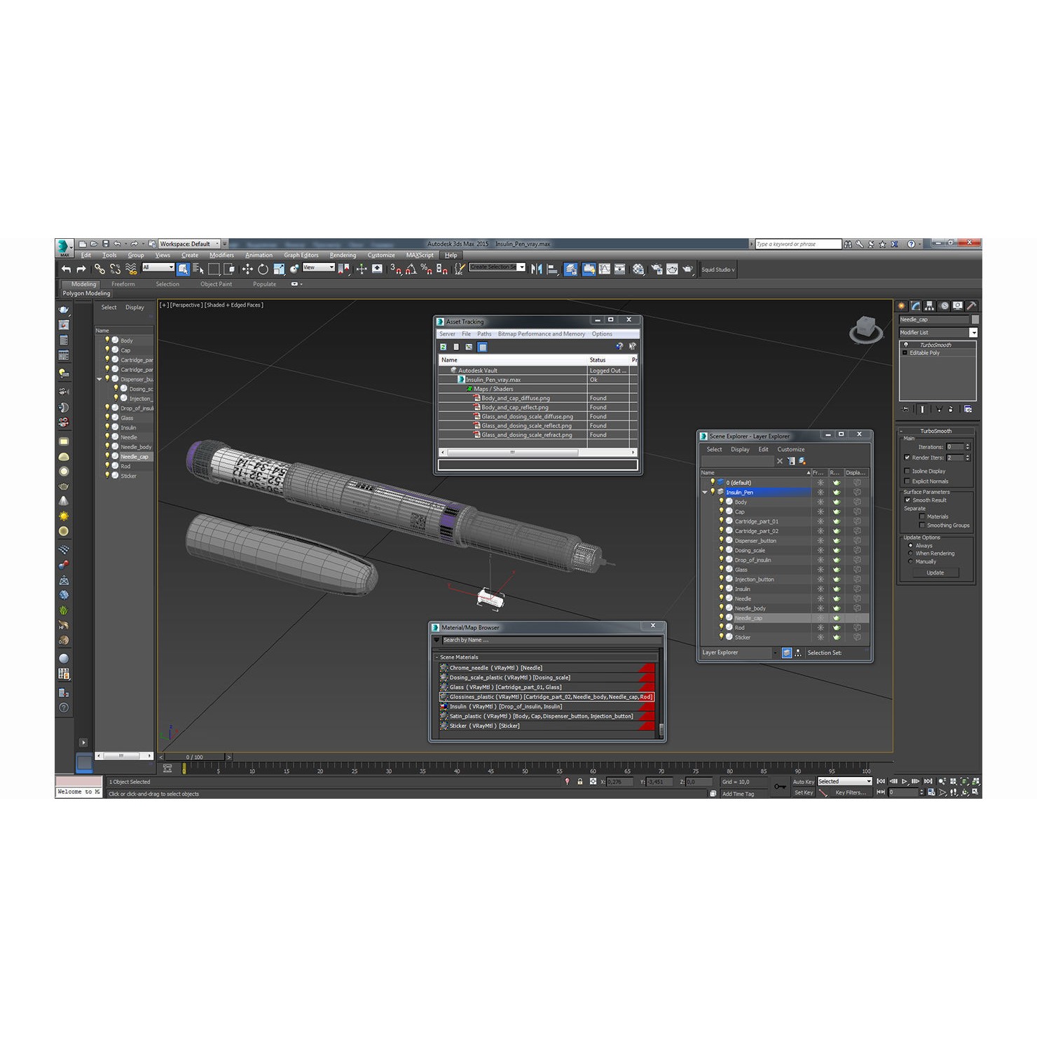 Insulin Pen - Game-Ready 3D Model - View 14