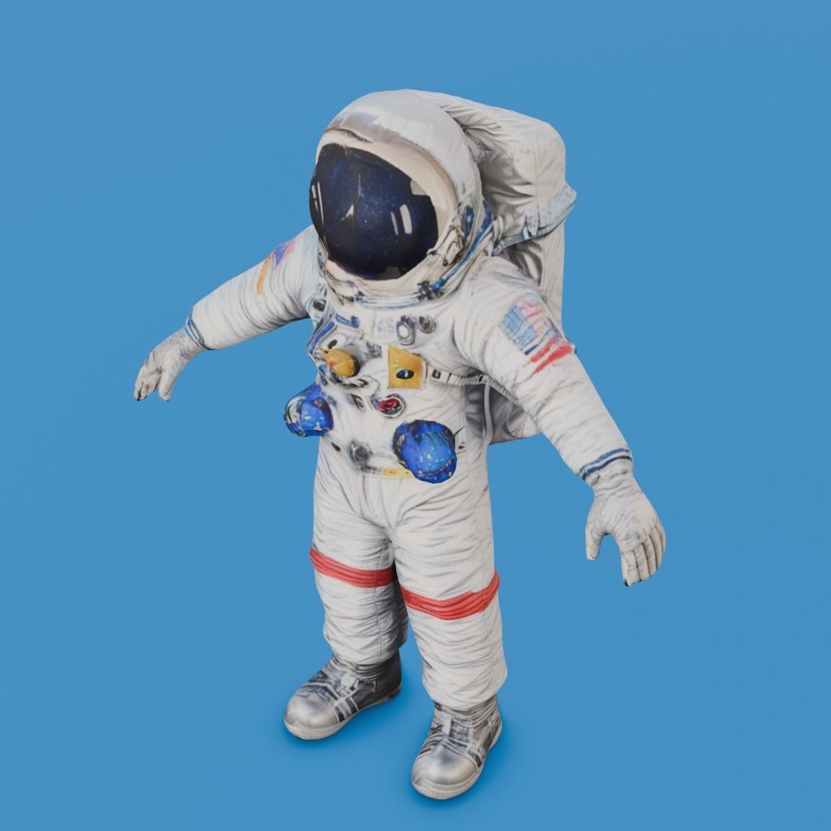 Astronaut - Low-Poly Game-Ready 3D Model - View 10