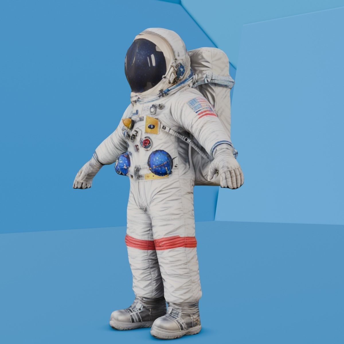 Astronaut - Low-Poly Game-Ready 3D Model - View 11