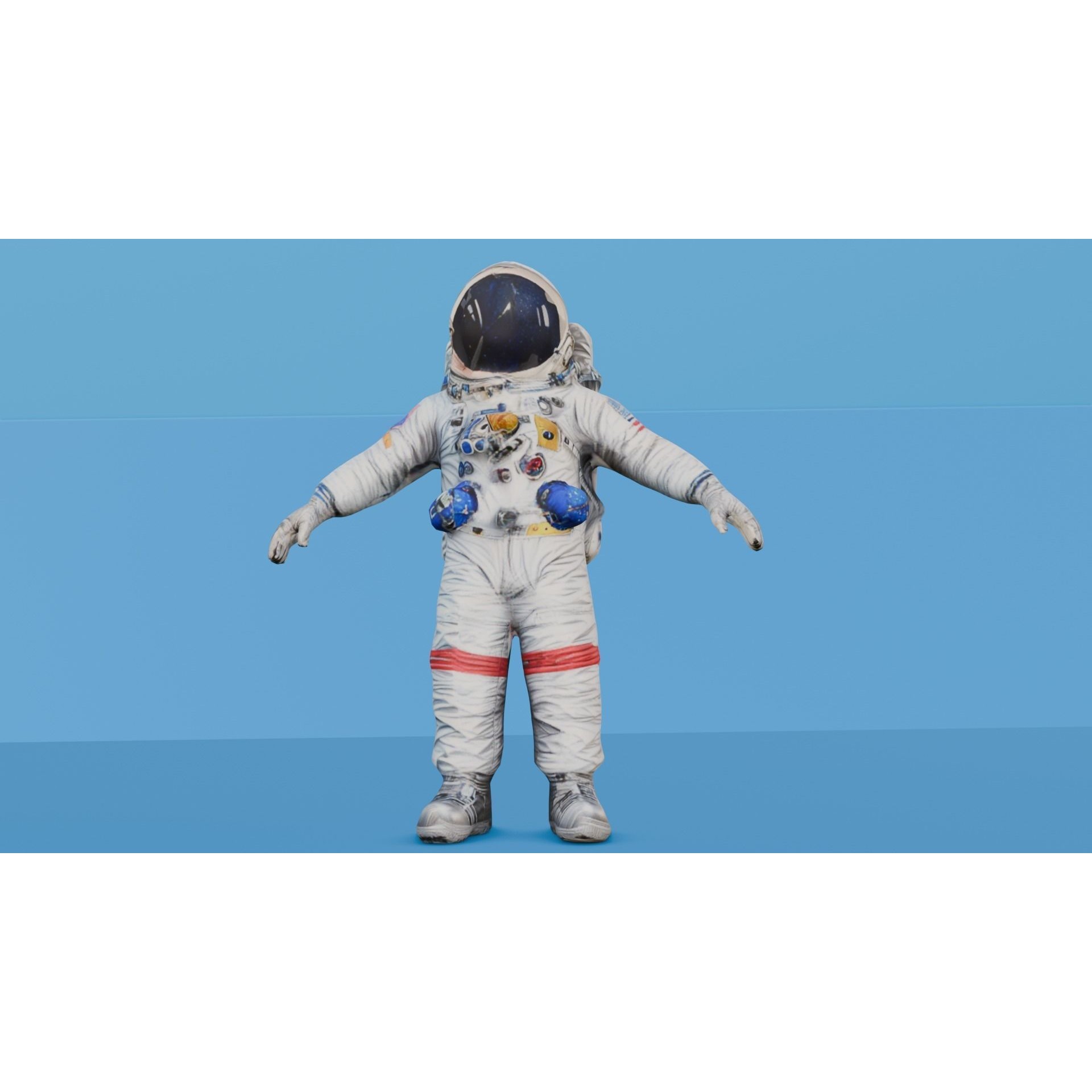Astronaut - Low-Poly Game-Ready 3D Model - View 16