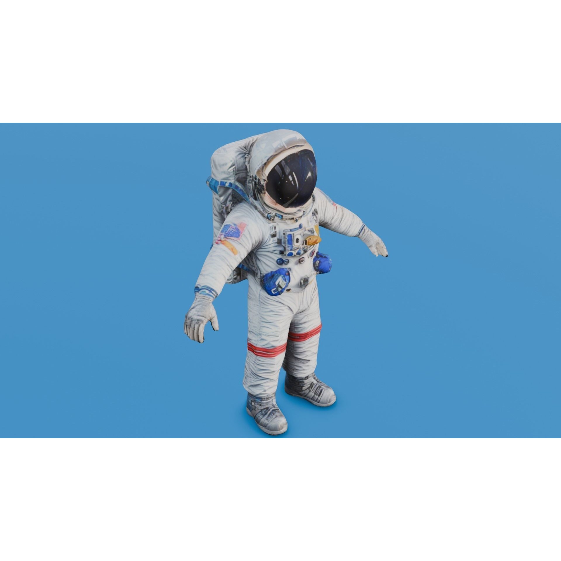Astronaut - Low-Poly Game-Ready 3D Model - View 17