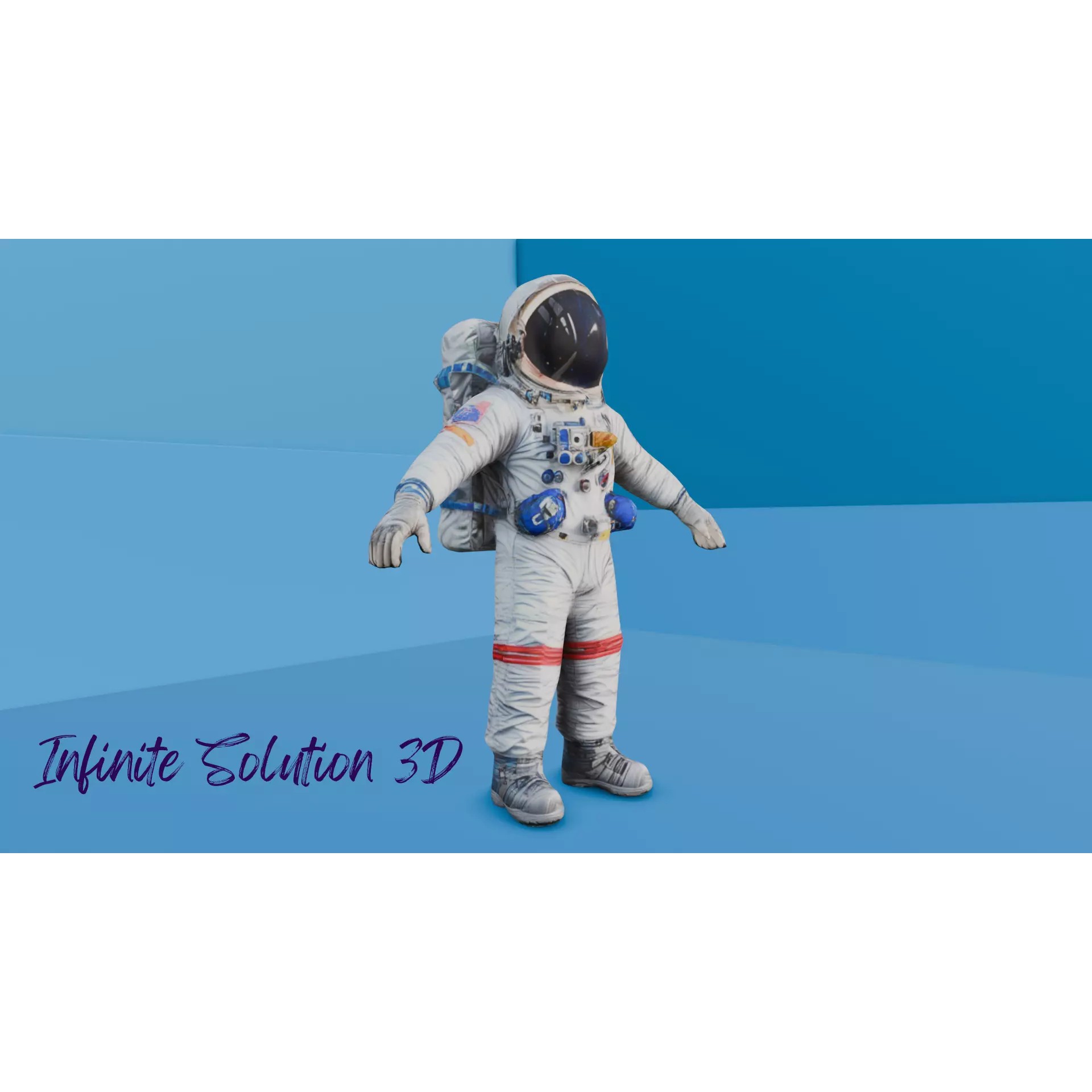 Astronaut - Low-Poly Game-Ready 3D Model - View 2