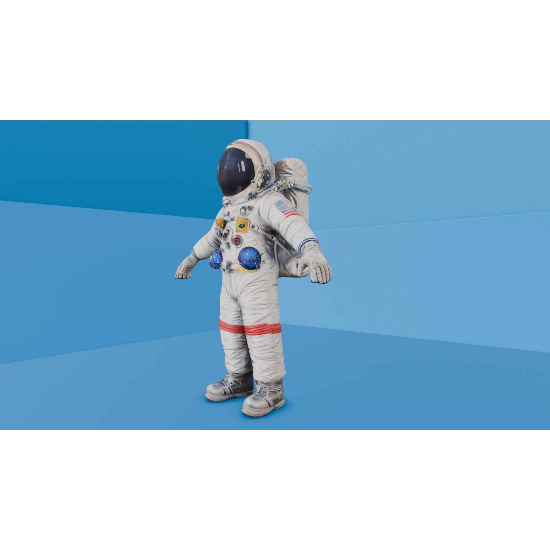 Astronaut - Low-Poly Game-Ready 3D Model - View 3