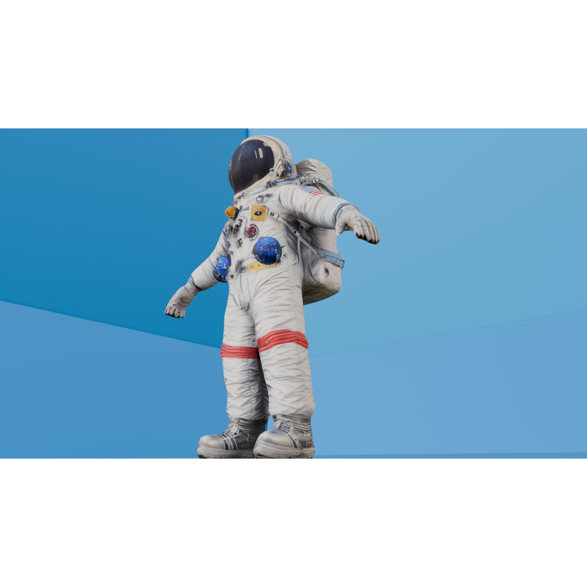 Astronaut - Low-Poly Game-Ready 3D Model - View 4