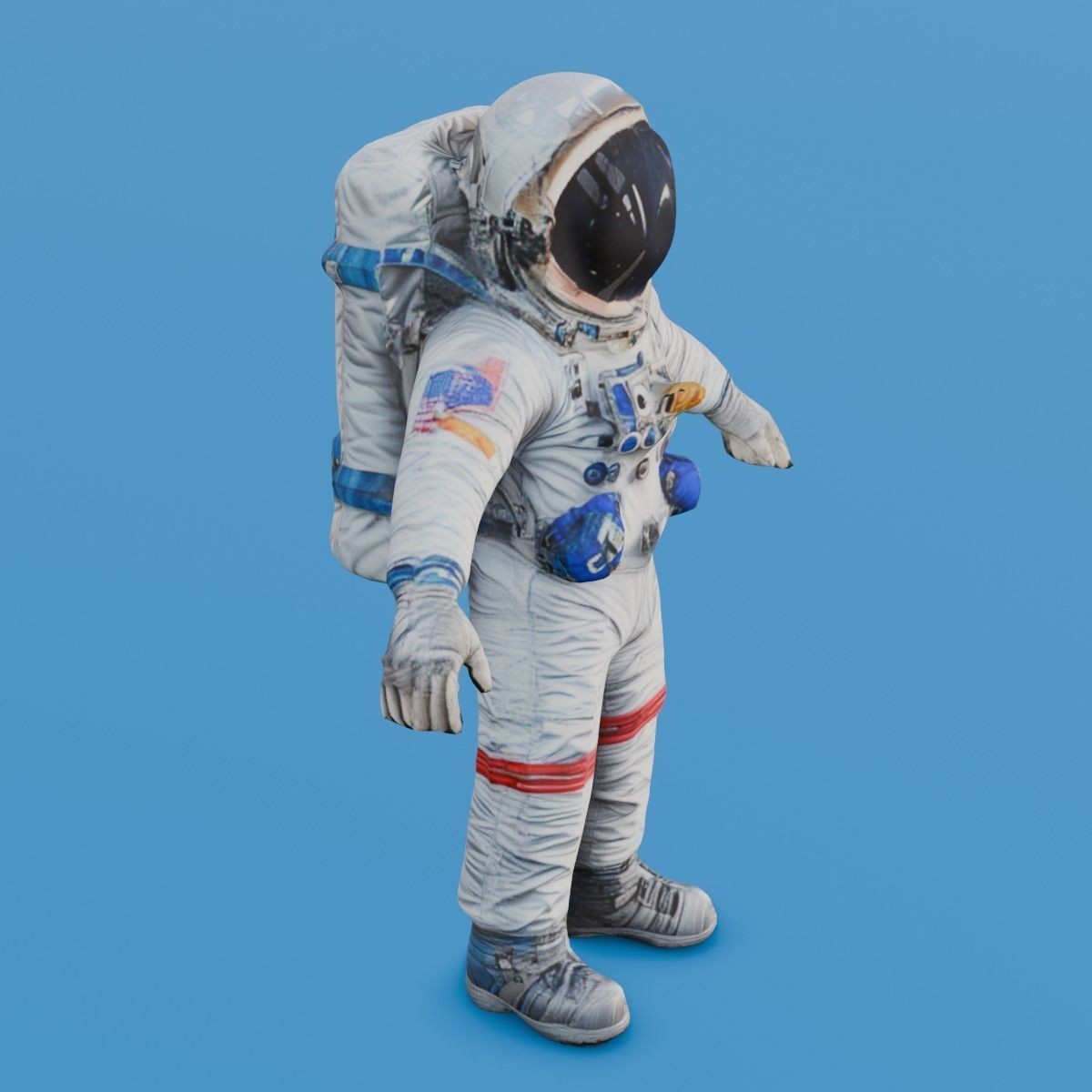 Astronaut - Low-Poly Game-Ready 3D Model - View 9
