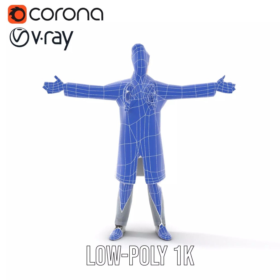 Animated Doctor Character 3D Model – Low Poly Rigged Asset, FBX - View 15