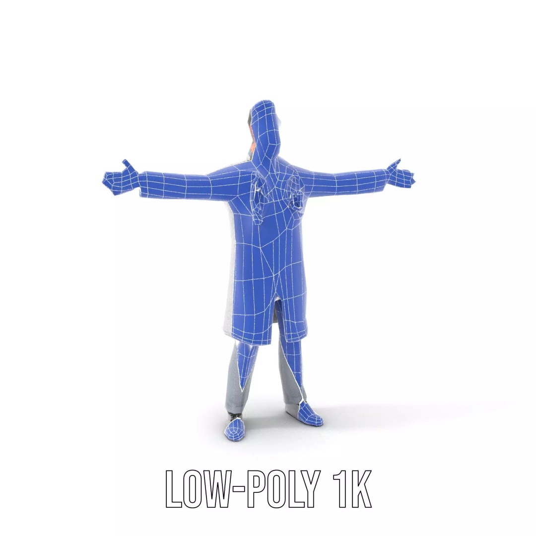 Animated Doctor Character 3D Model – Low Poly Rigged Asset, FBX - View 32