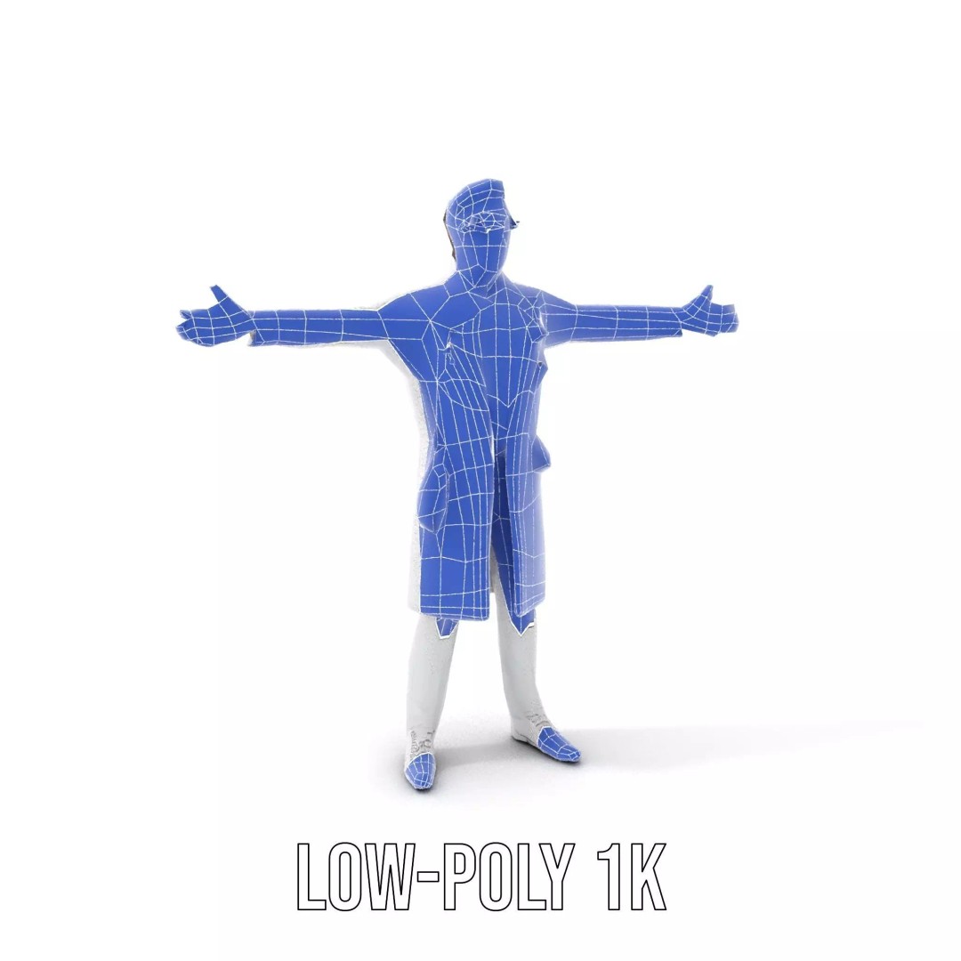 Scientific Professional 3D Model – Low Poly Character for Medical Training - View 12