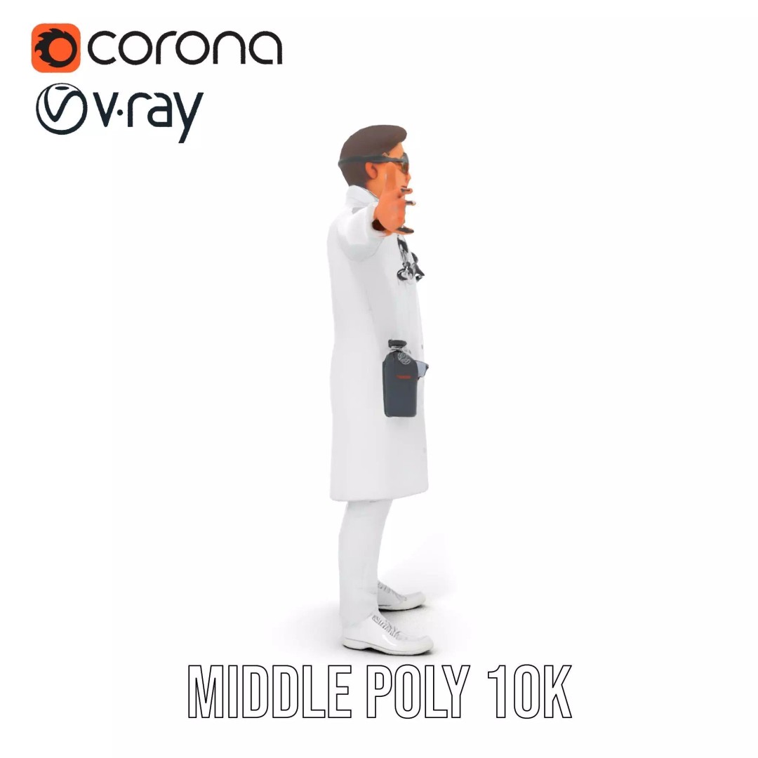 Scientific Professional 3D Model – Low Poly Character for Medical Training - View 16