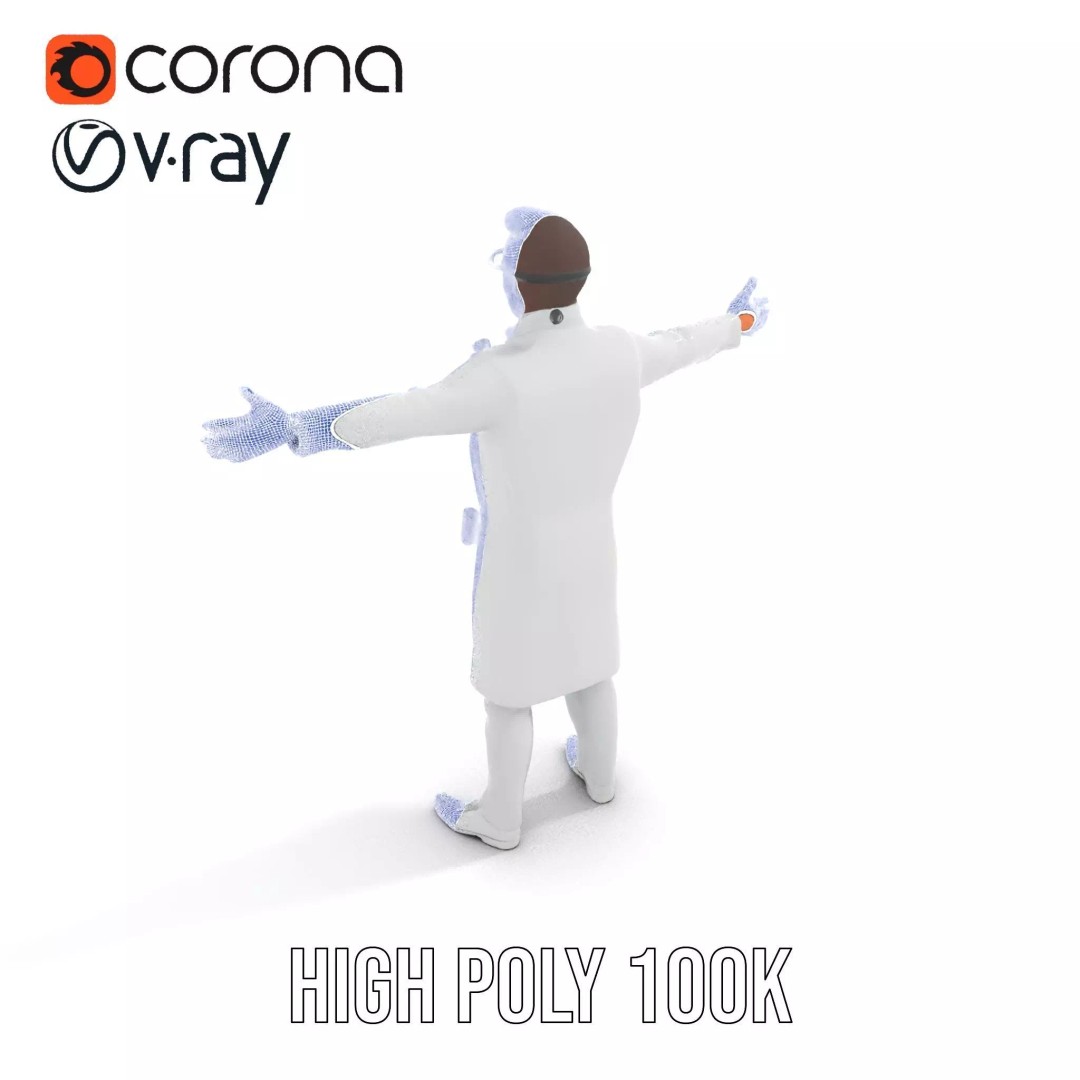 Scientific Professional 3D Model – Low Poly Character for Medical Training - View 26