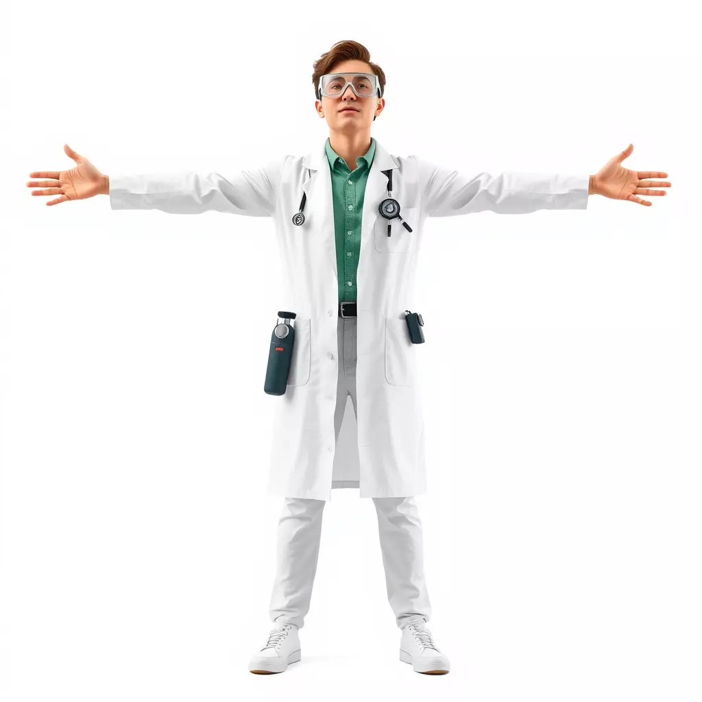 Scientific Professional 3D Model – Low Poly Character for Medical Training - View 3