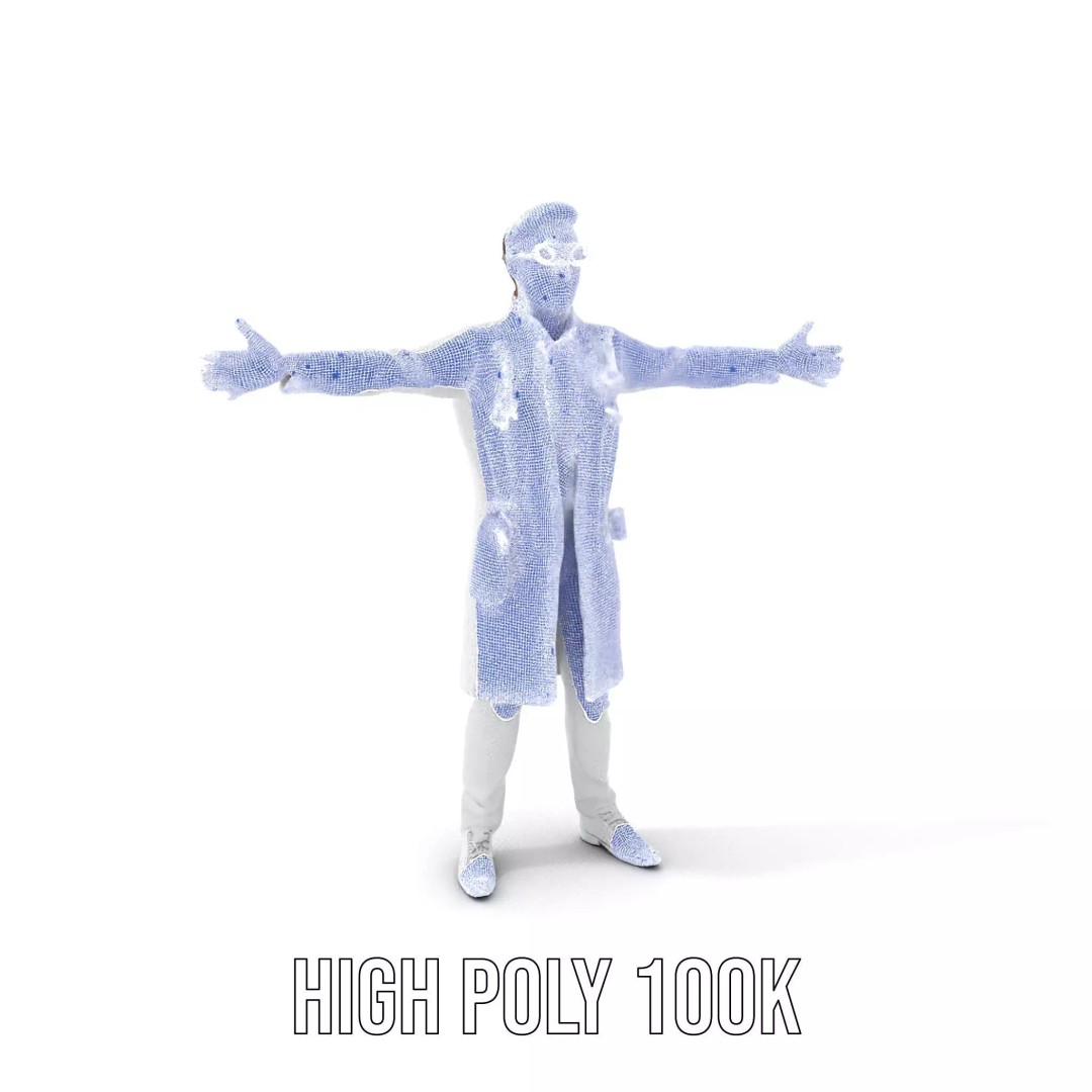 Scientific Professional 3D Model – Low Poly Character for Medical Training - View 5