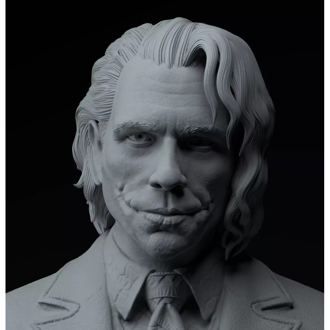 Heath Ledger Joker 3D Model – Premium Bust for Printing - View 10