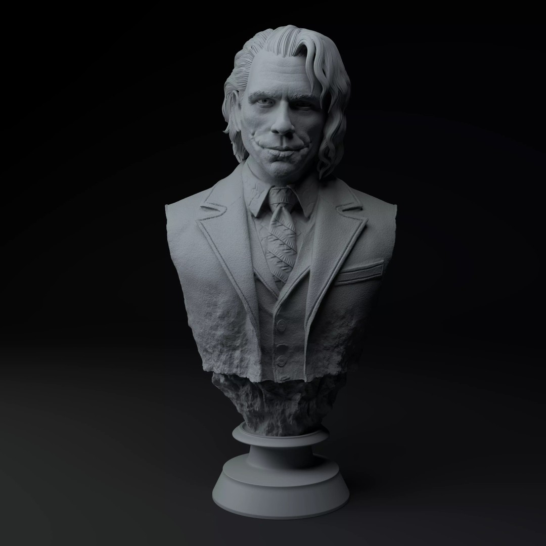 Heath Ledger Joker 3D Model – Premium Bust for Printing - View 3