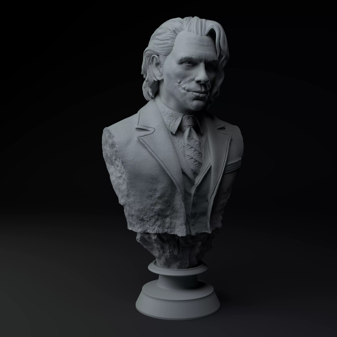 Heath Ledger Joker 3D Model – Premium Bust for Printing - View 9