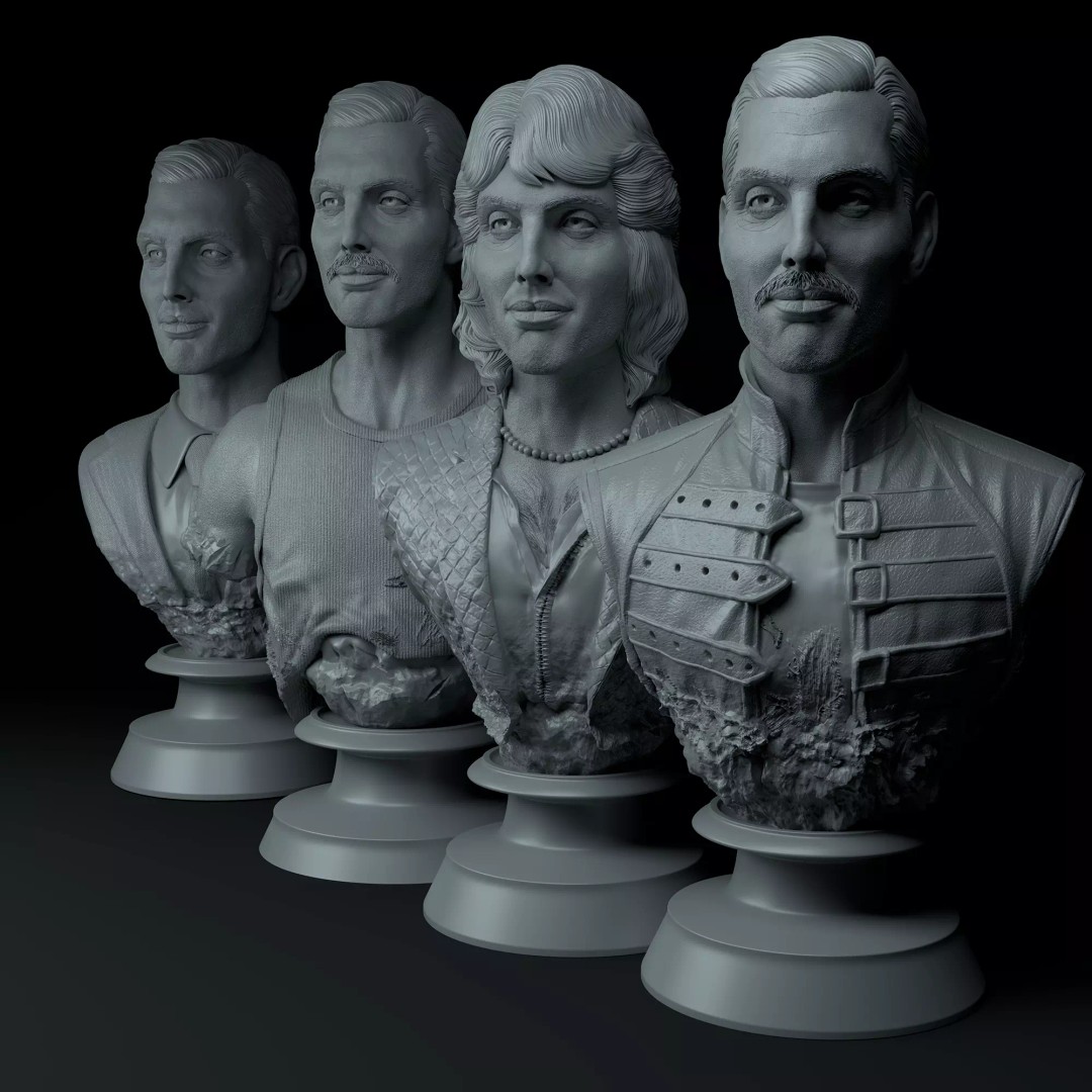 Freddie Mercury 3D Model – Premium Diorama Busts STL for Printing - View 2