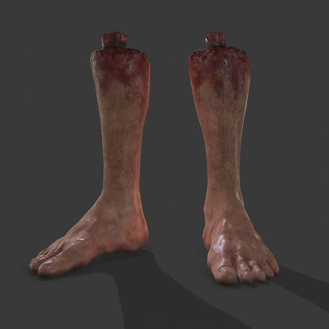 Severed Leg 3D Model – Low Poly PBR Horror Asset, FBX - View 10