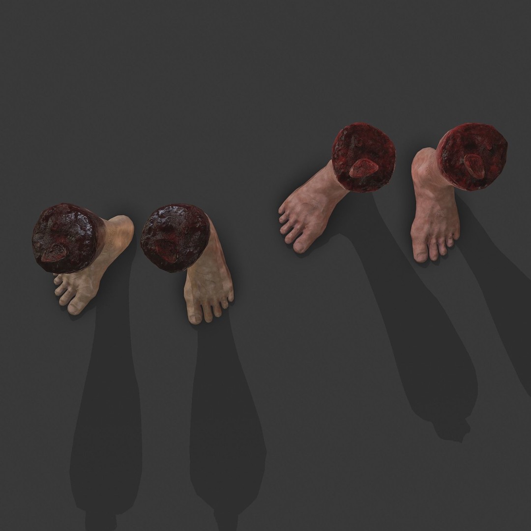 Severed Leg 3D Model – Low Poly PBR Horror Asset, FBX - View 15