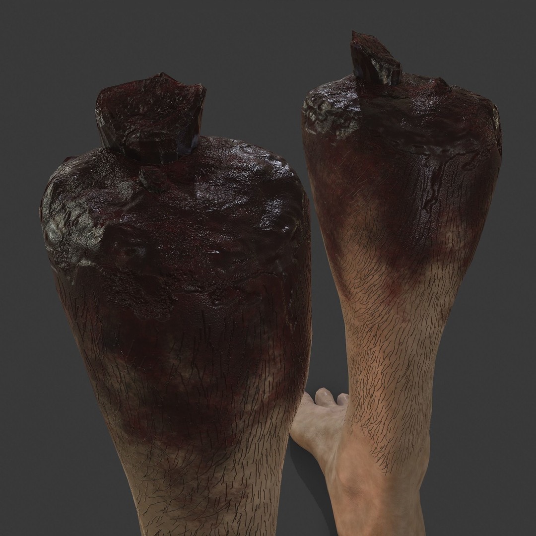 Severed Leg 3D Model – Low Poly PBR Horror Asset, FBX - View 17