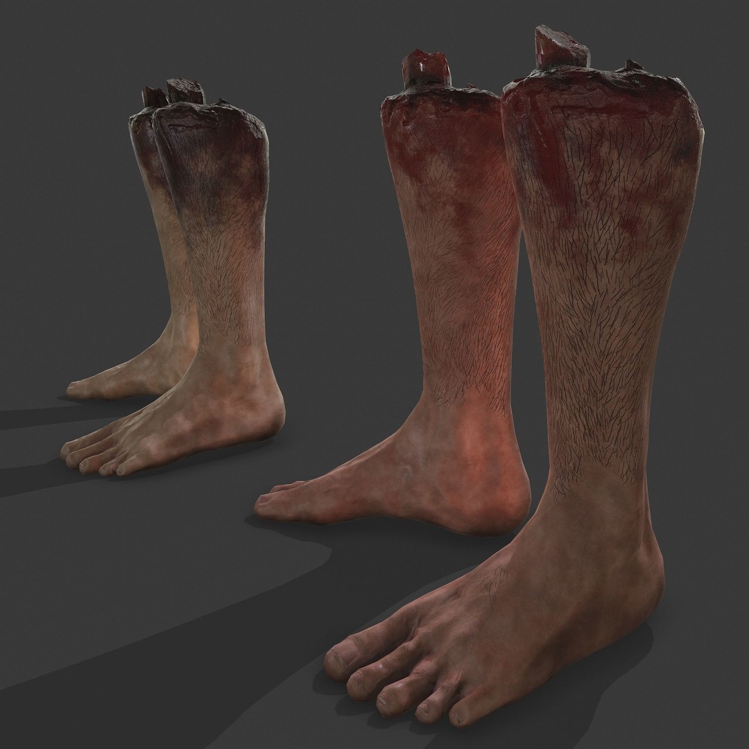 Severed Leg 3D Model – Low Poly PBR Horror Asset, FBX - View 19