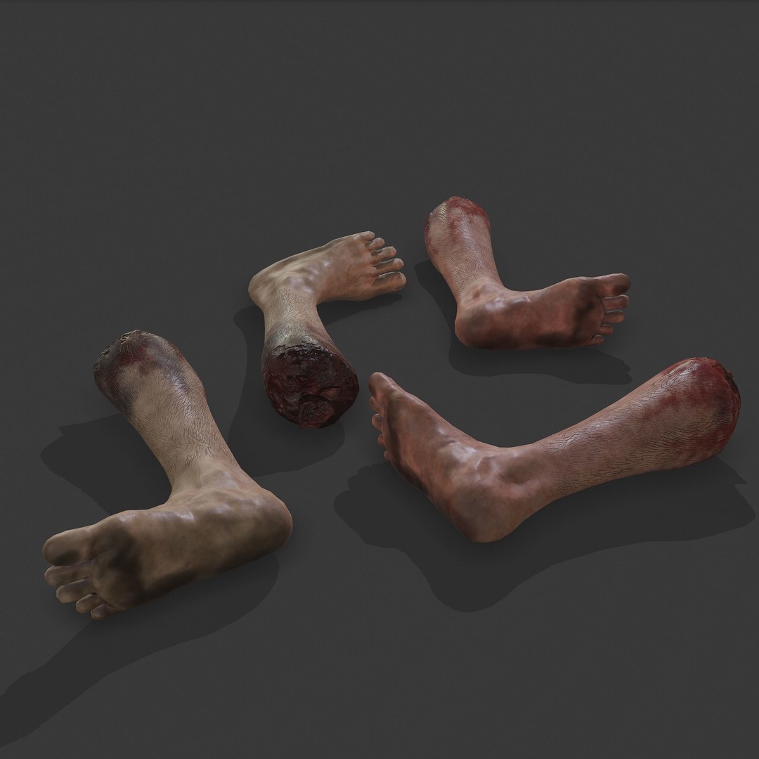 Severed Leg 3D Model – Low Poly PBR Horror Asset, FBX - View 21