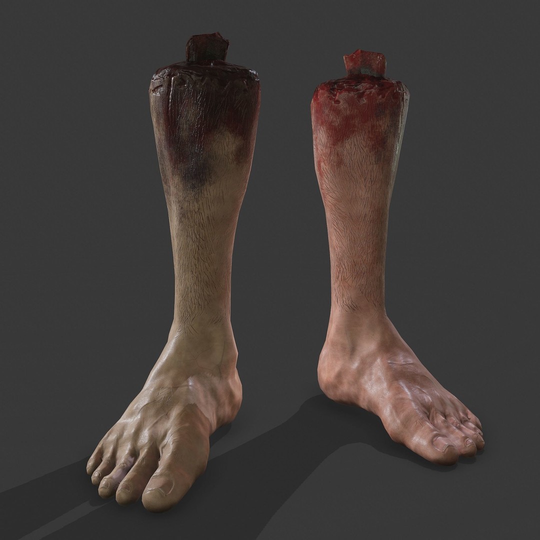 Severed Leg 3D Model – Low Poly PBR Horror Asset, FBX - View 30