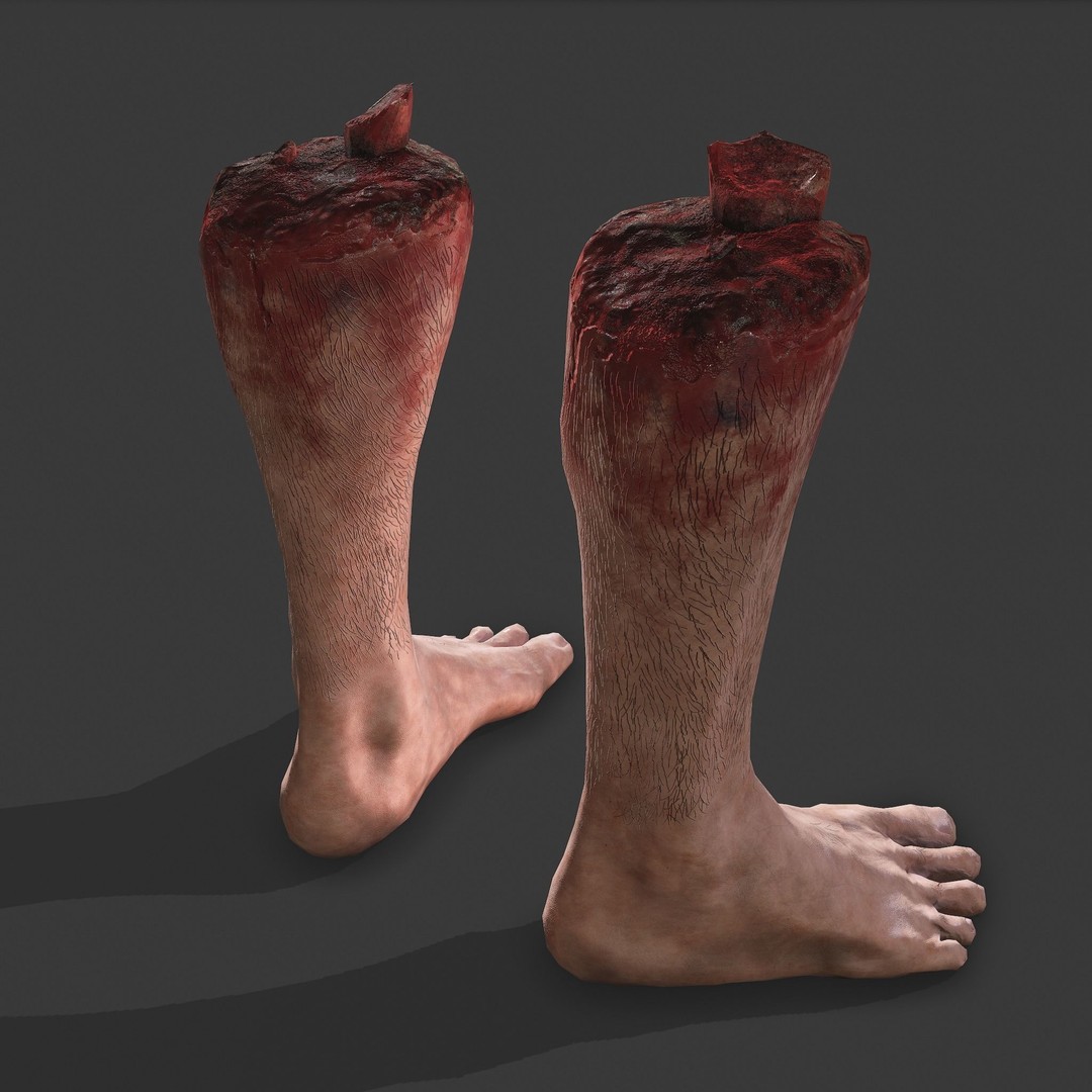 Severed Leg 3D Model – Low Poly PBR Horror Asset, FBX - View 33
