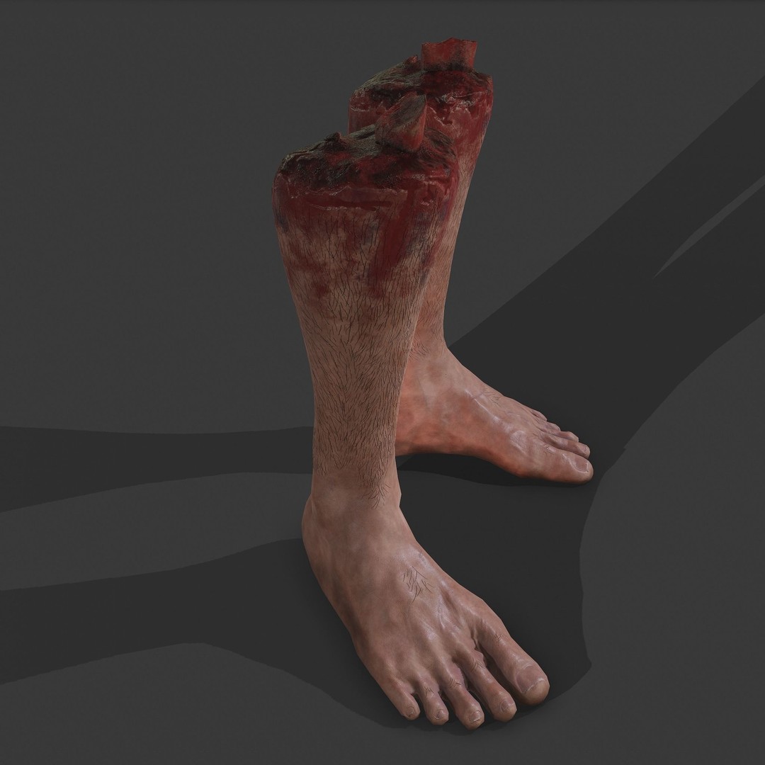 Severed Leg 3D Model – Low Poly PBR Horror Asset, FBX - View 34