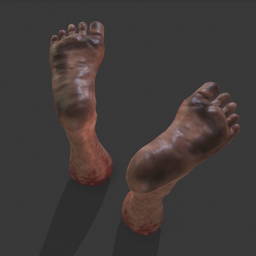 Severed Leg 3D Model – Low Poly PBR Horror Asset, FBX - View 36