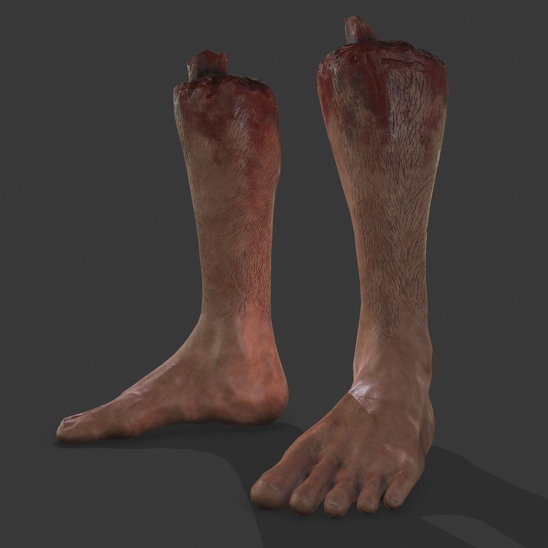 Severed Leg 3D Model – Low Poly PBR Horror Asset, FBX - View 37