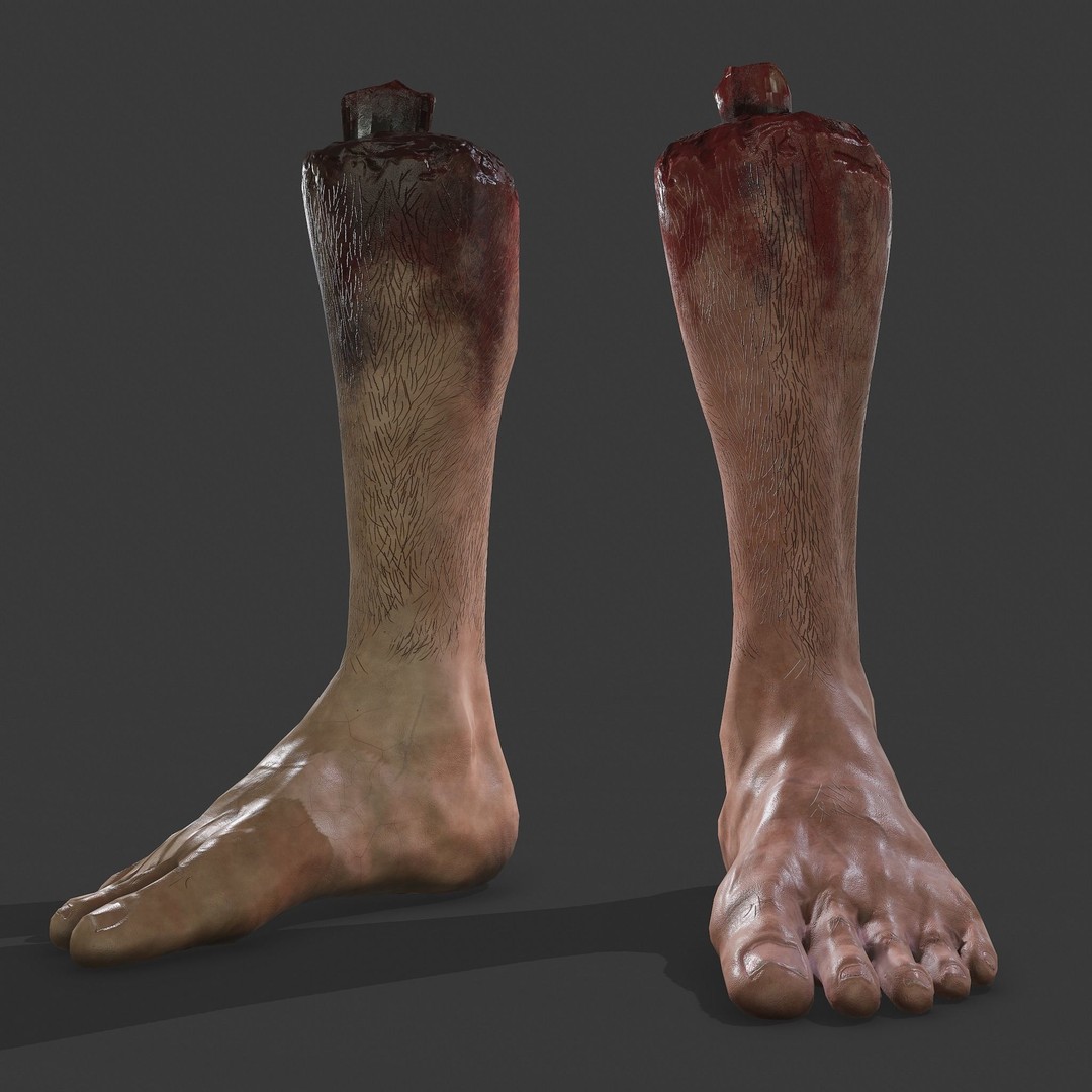Severed Leg 3D Model – Low Poly PBR Horror Asset, FBX - View 39