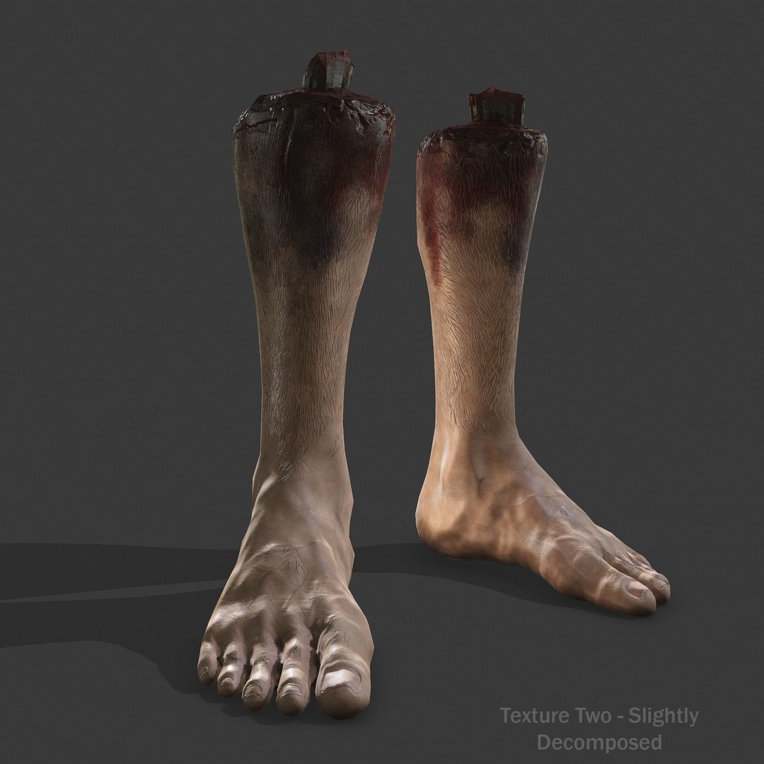 Severed Leg 3D Model – Low Poly PBR Horror Asset, FBX - View 5
