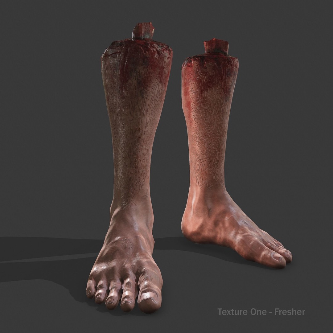 Severed Leg 3D Model – Low Poly PBR Horror Asset, FBX - View 6