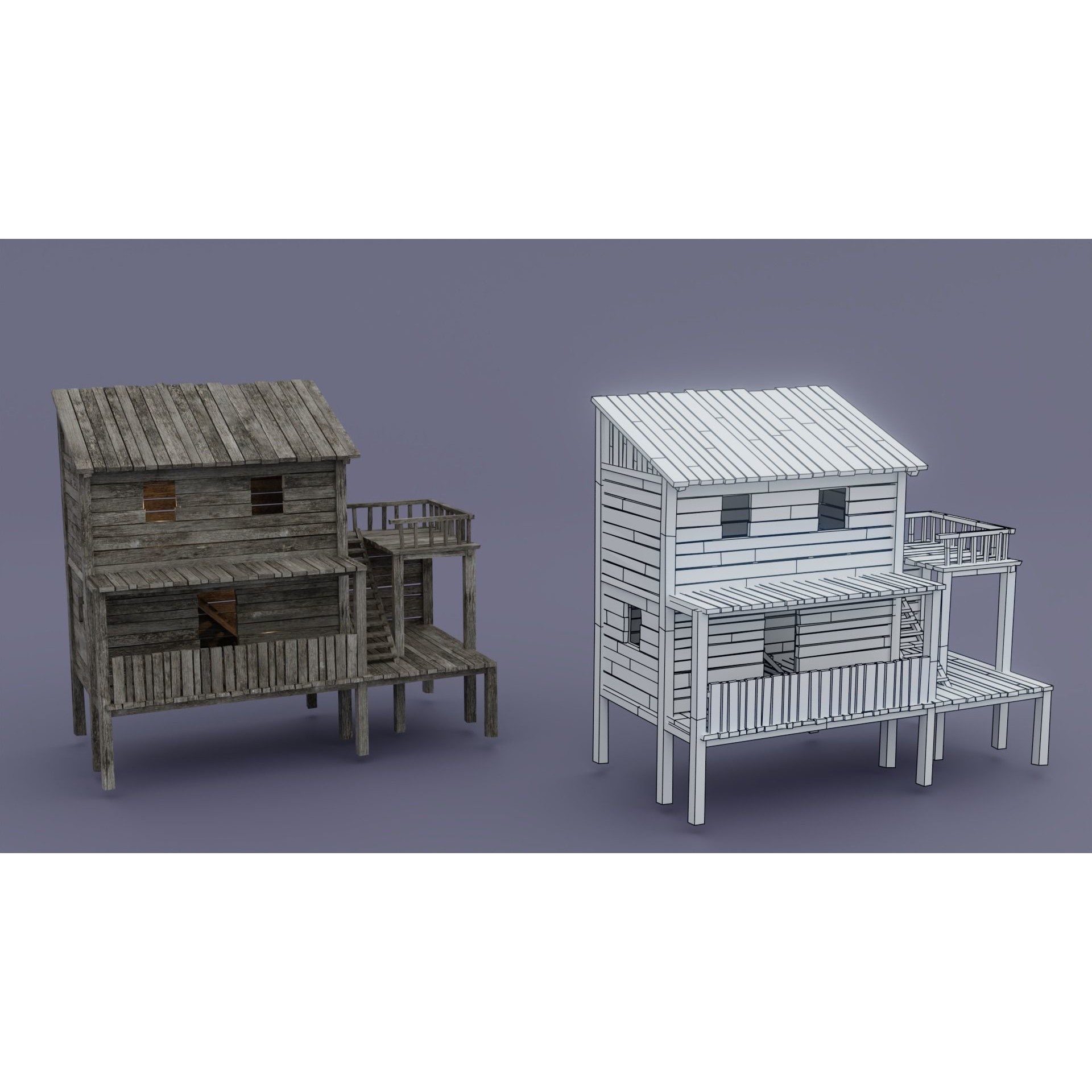 Pirate Town - Low-Poly Game-Ready 3D Model - View 12