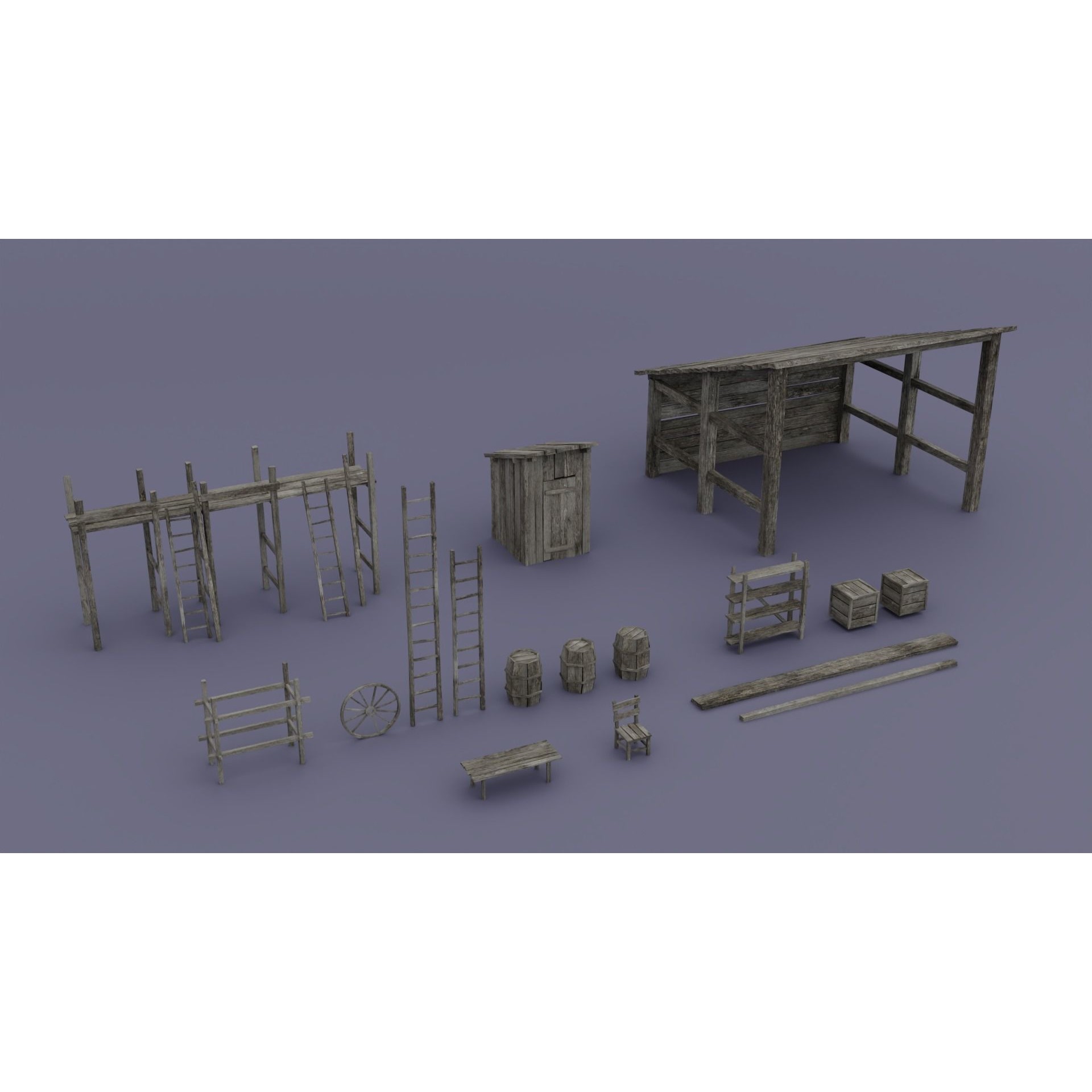 Pirate Town - Low-Poly Game-Ready 3D Model - View 19