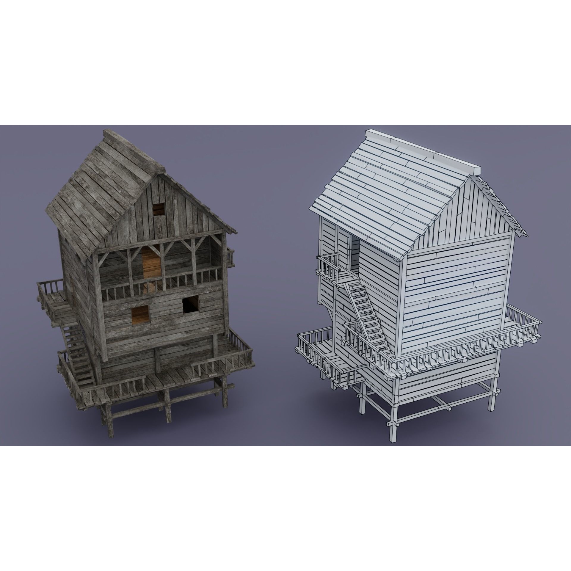 Pirate Town - Low-Poly Game-Ready 3D Model - View 4