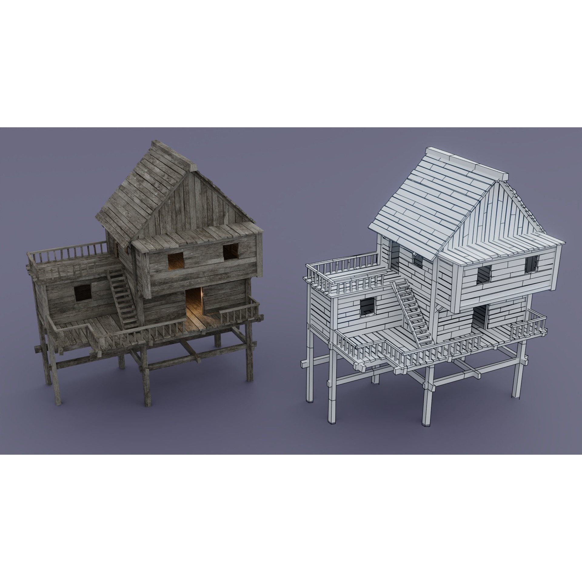 Pirate Town - Low-Poly Game-Ready 3D Model - View 5