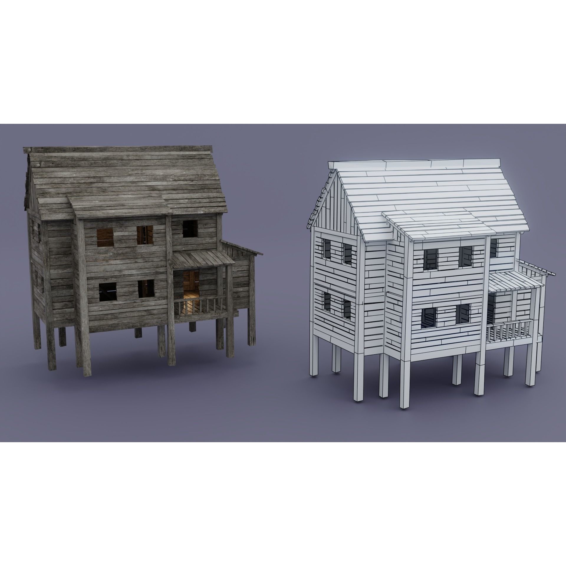 Pirate Town - Low-Poly Game-Ready 3D Model - View 7