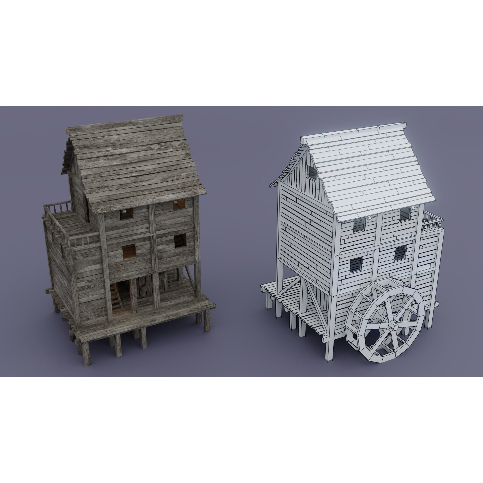 Pirate Town - Low-Poly Game-Ready 3D Model - View 8