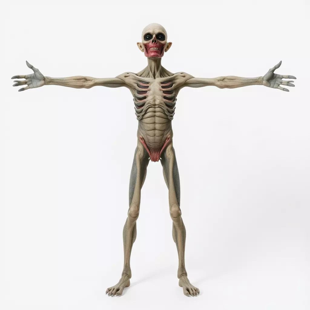 Skeleton 3D Model – Low Poly Game Ready Character with Rigging - View 3