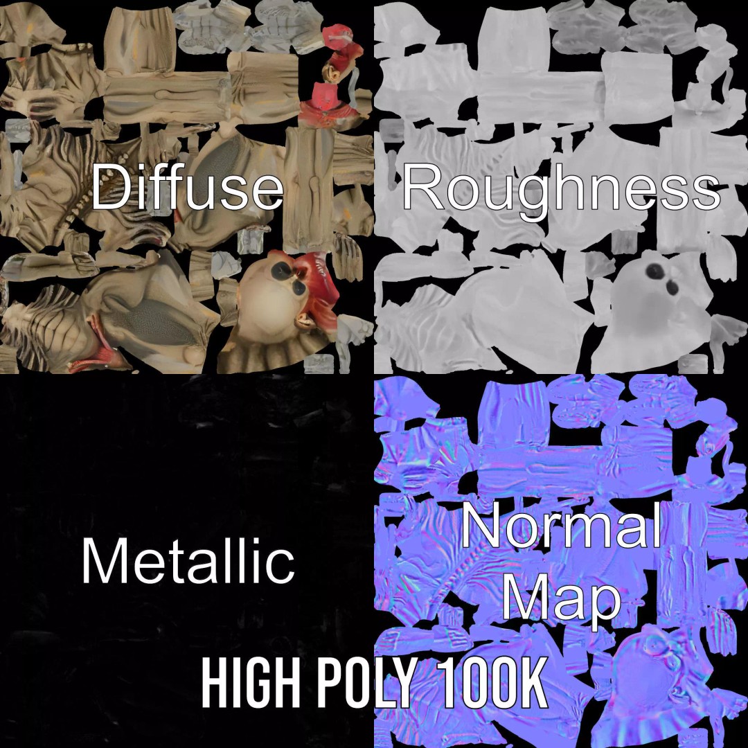 Skeleton 3D Model – Low Poly Game Ready Character with Rigging - View 4