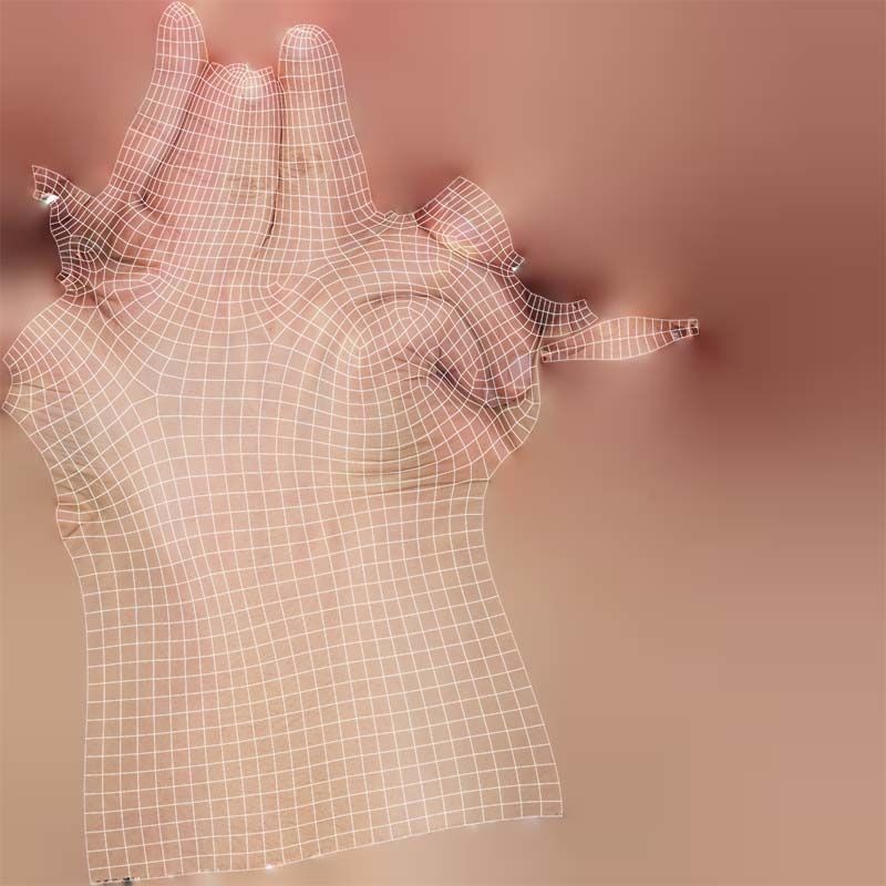 Finger Alphabet H 3D Model – Low Poly Hand Gesture, FBX, Blender - View 16