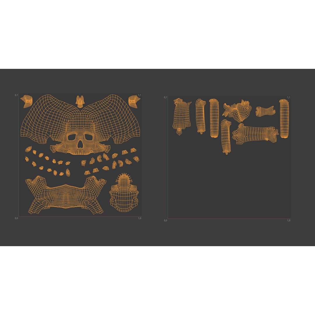 Skull Pile 3D Model – Low Poly Horror Asset Pack, OBJ, Game Ready - View 14