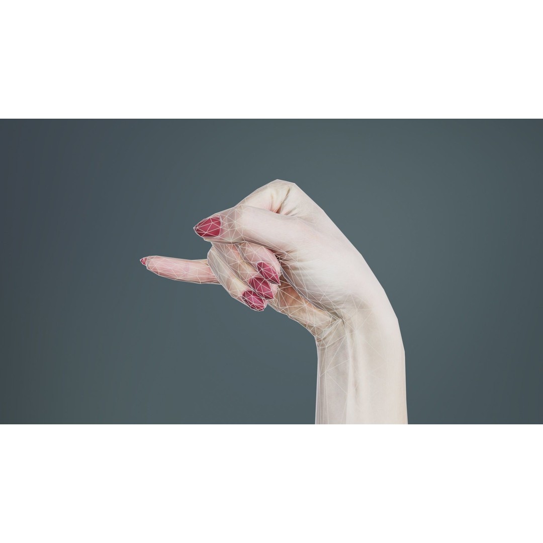 Woman Hand Sign Alphabet J 3D Model – Low Poly Game Asset, FBX - View 11
